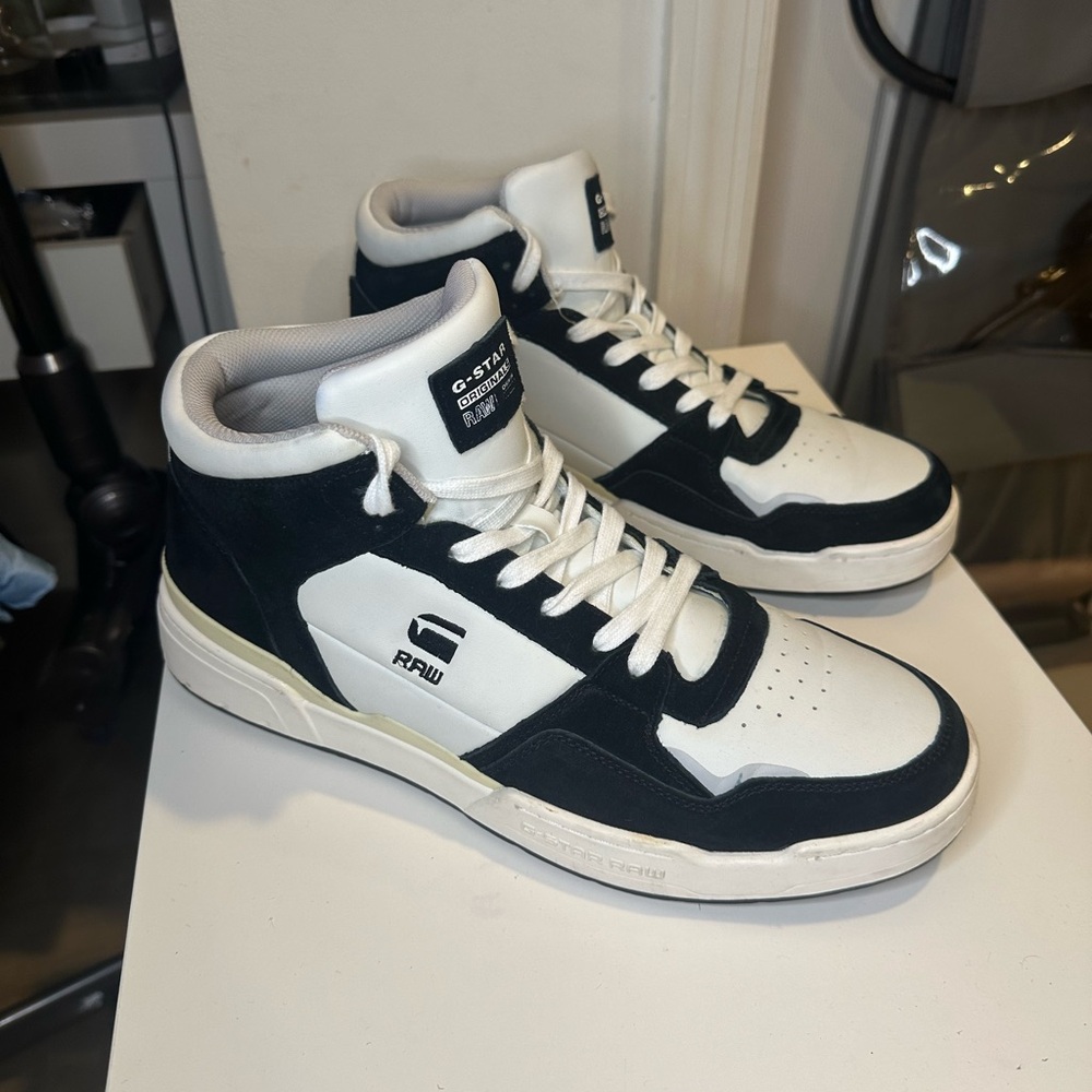 Men's G-Star Attacc Mid Tonal Blocked Raw High Top Sneakers